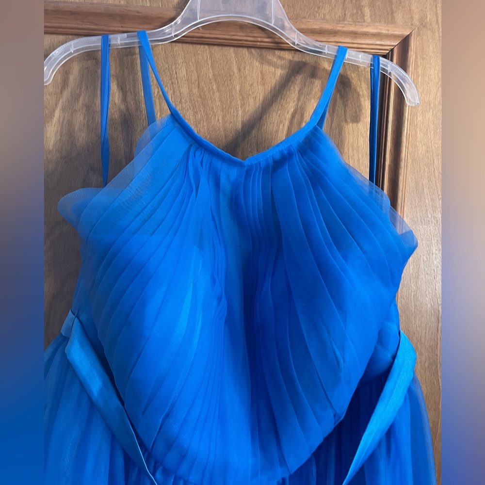 Elegant Blue Pleated Dress- Never worn